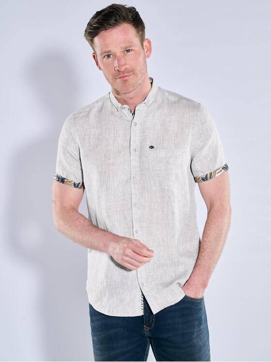 engbers Herren Kurzarm-Hemd aus Leinen Sand 38200