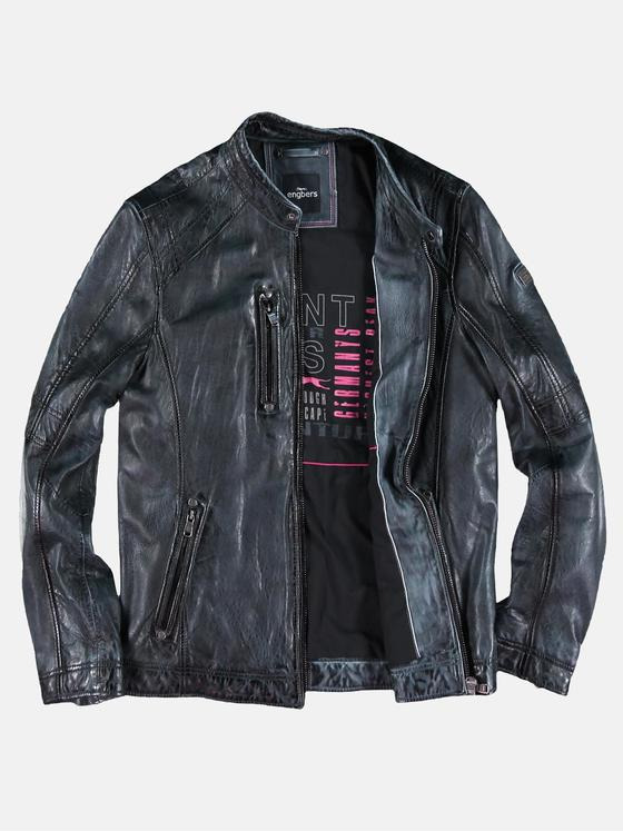 engbers Herren Lederjacke Saphirblau 30217