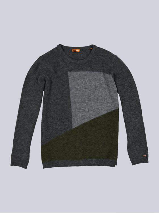 emilio adani Herren Rundhals Pullover Grau 33893