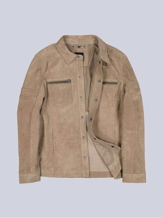 engbers Herren Leichte Velourslederjacke Beige 40403
