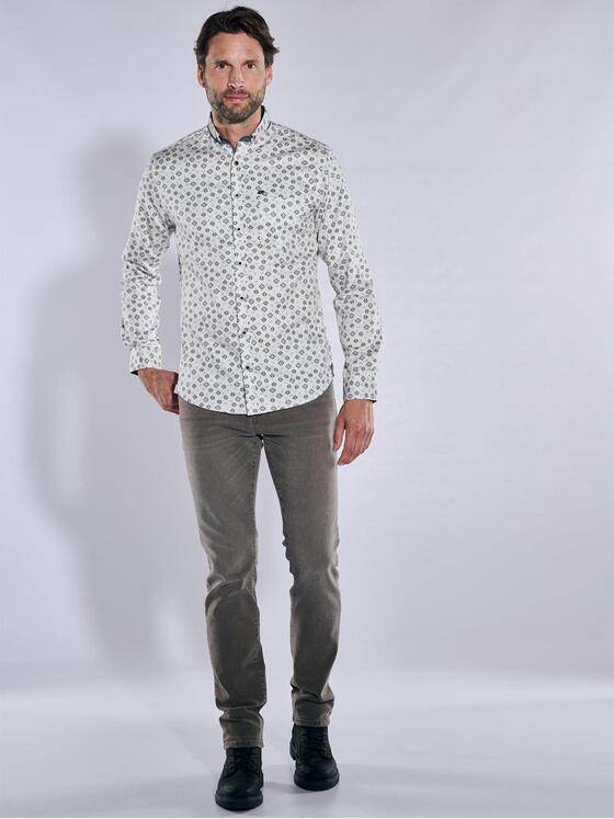 engbers Herren Langarm-Hemd gemustert Sand 38016