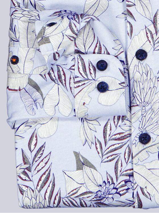 emilio adani Herren Hemd mit All-Over-Druck Hellblau 40565