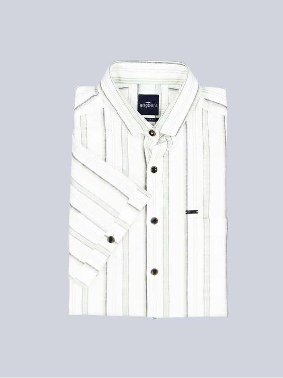 engbers Herren Kurzarm-Hemd gemustert Hellgruen 38581