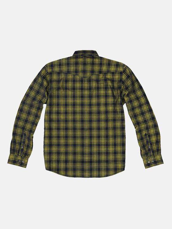 engbers Herren Langarm-Hemd kariert Safrangelb 33368