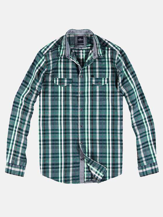 engbers Herren Modisch gefärbtes Karohemd Petrolgruen 30836