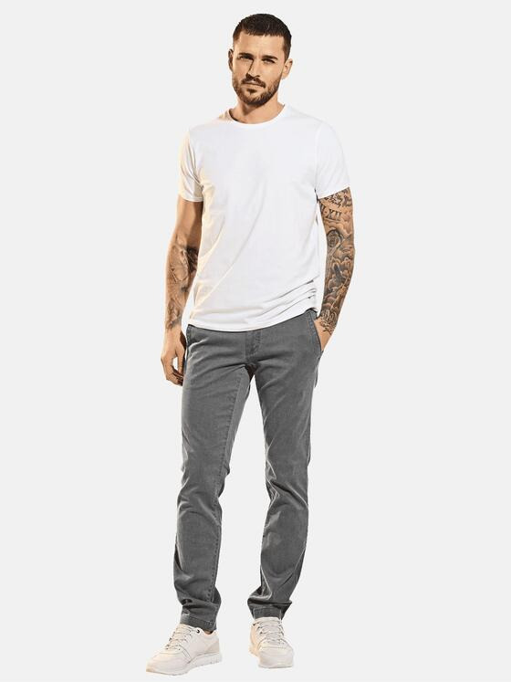emilio adani Herren Chino strukturiert Grau 31625