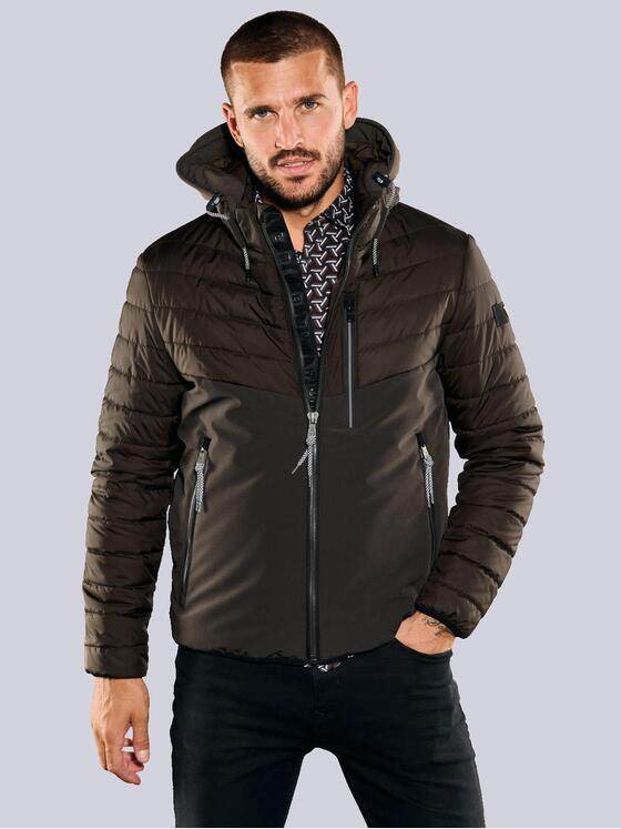 emilio adani Herren Jacke mit abnehmbarer Kapuze Braun 35253