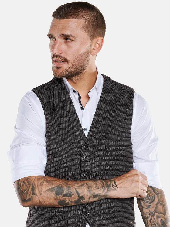 emilio adani Herren Sakko-Weste strukturiert Grau 33583