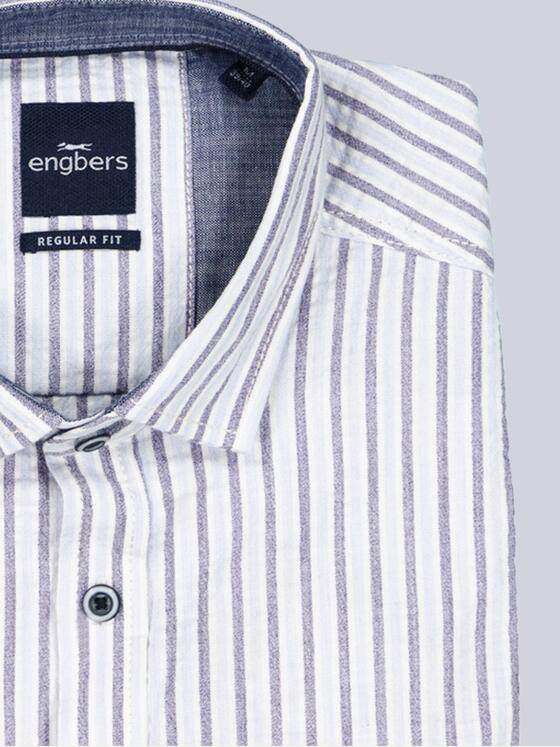 engbers Herren Kurzarm-Hemd gestreift Brilliantblau 38772