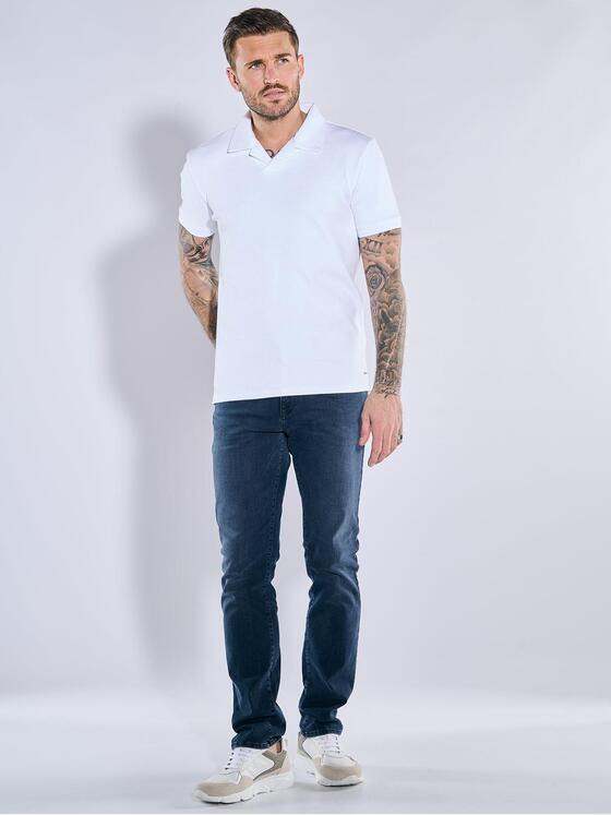 emilio adani Herren Polo-Shirt strukturiert Weiß 38932