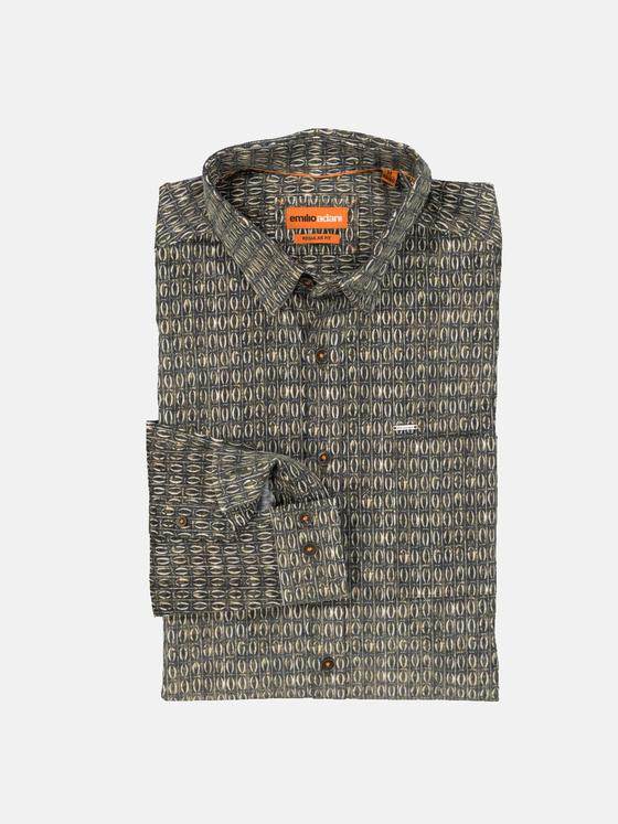 emilio adani Herren Langarm-Hemd slim fit Grün 35567