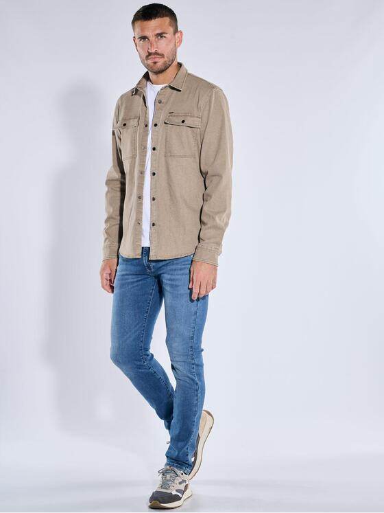 emilio adani Herren Overshirt uni Beige 39203