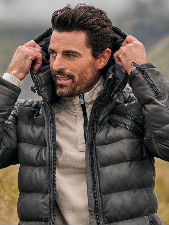 engbers Herren Lederjacke Schwarzbraun 39300