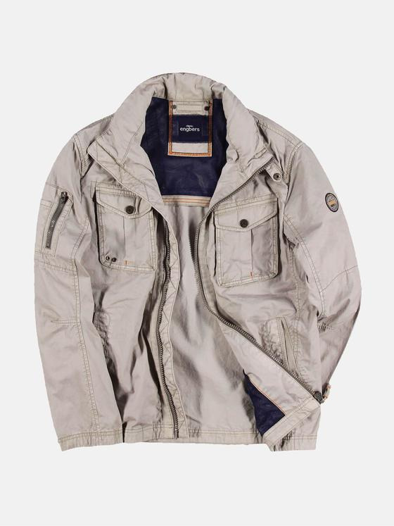 engbers Herren Sportive Baumwoll-Jacke Beige 30639
