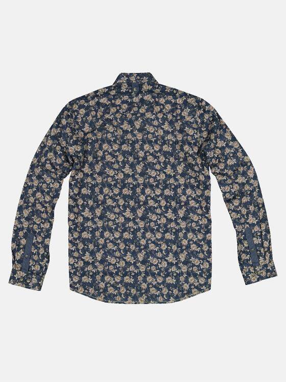 engbers Herren Langarm-Hemd mit All-Over-Print Braunbeige 32468