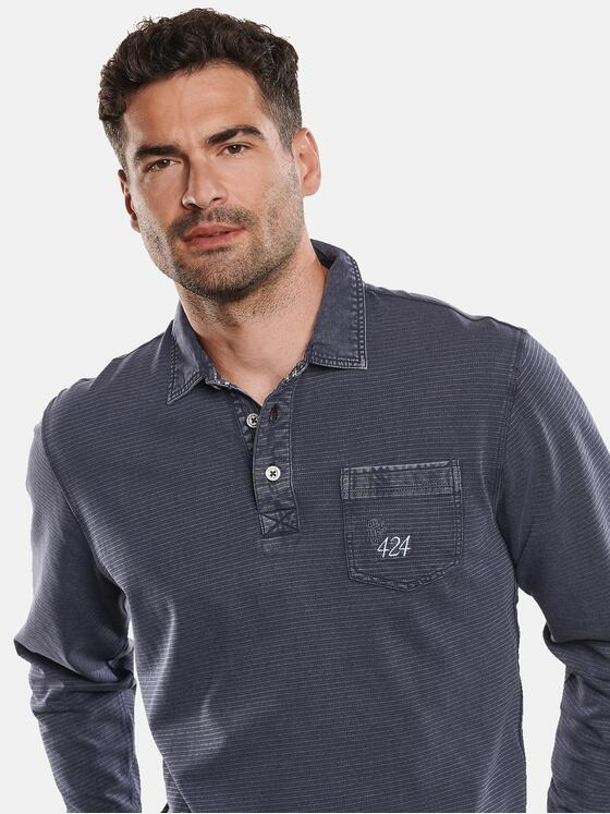 engbers Herren Polo-Shirt aus gewebtem Jersey Indigoblau 31915