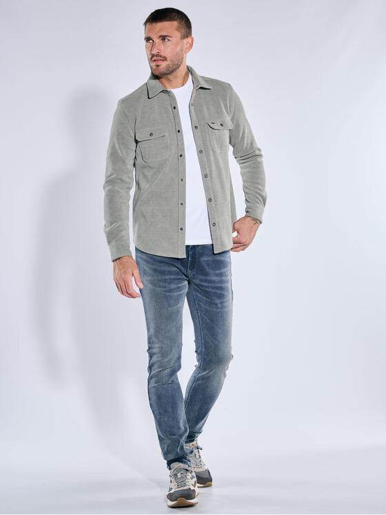 emilio adani Herren Sweat-Hemd strukturiert Gruen 39578