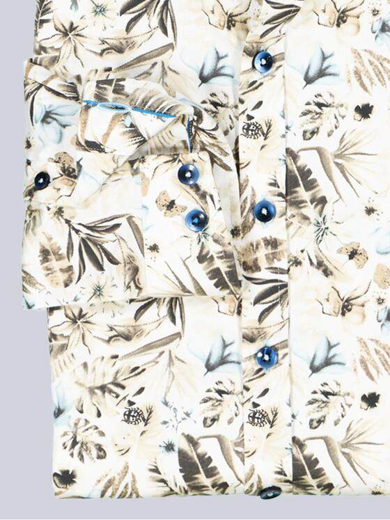 ENGBERS GERMANY Herren Langarm-Hemd aus flexiblem Warenmaterial Naturweiss 38547