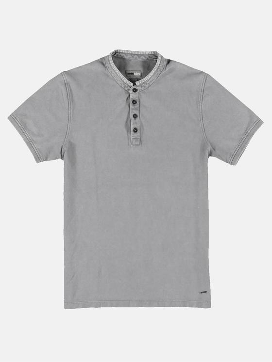emilio adani Herren Pique-Poloshirt mit edler Knopfleiste Grau 31127