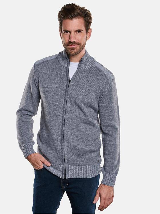 engbers Herren Strickjacke strukturiert Grau 33940