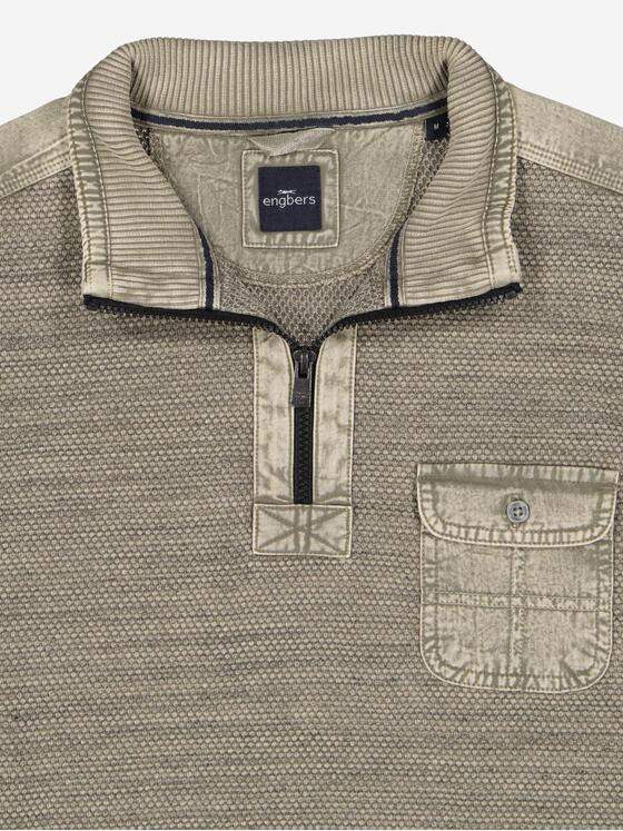 engbers Herren Sweatshirt mit Stehkragen Beige 37760