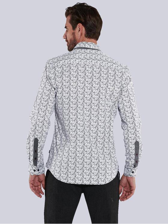 engbers Herren Langarm-Hemd gemustert Schwarz 35598