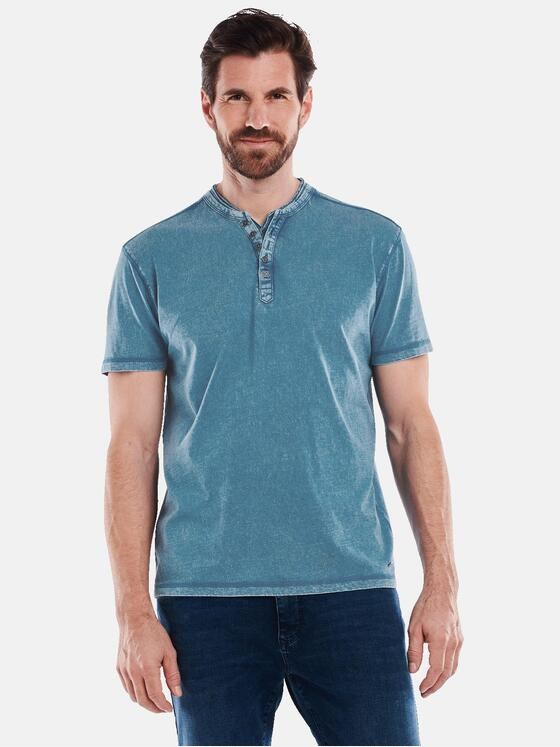 engbers Herren Henley-Shirt uni Türkis 35063