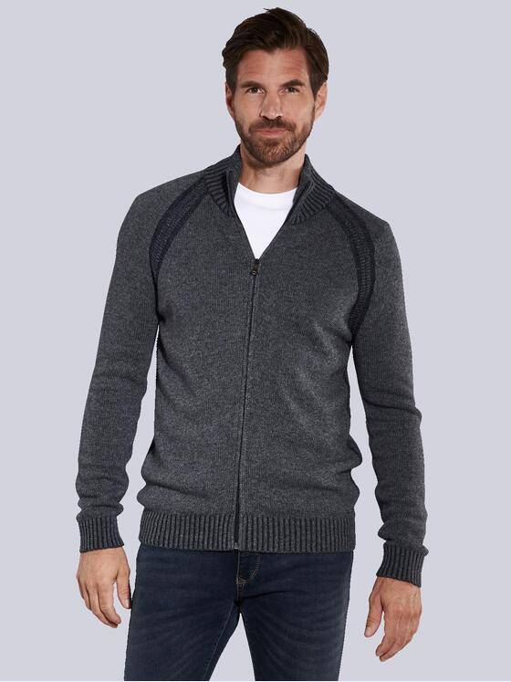 engbers Herren Cardigan strukturiert Grau 35719