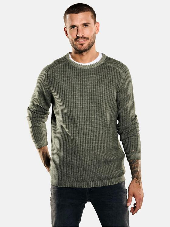 emilio adani Herren Pullover aus Merinowolle Grün 35757