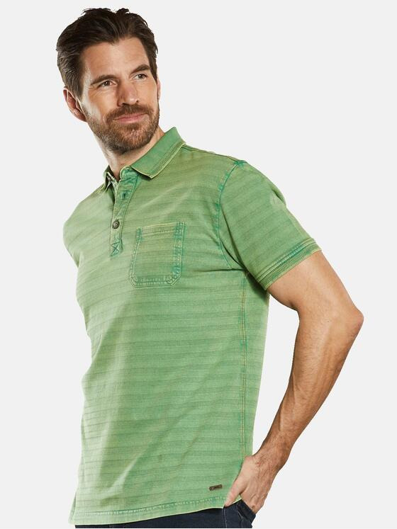 engbers Herren Polo-Shirt gestreift Grün 34528