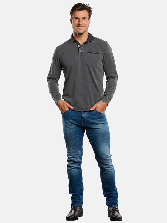 engbers Herren Langarm-Shirt gestreift Kieselgrau 33771