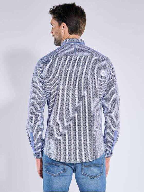 engbers Herren Langarm-Hemd gestreift Marineblau 39124