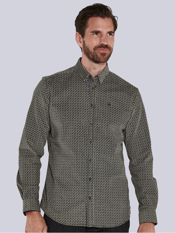engbers Herren Langarm-Hemd aus Baby-Cord Grün 35604