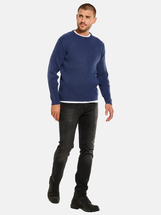 emilio adani Herren Pullover strukturiert Blau 34120