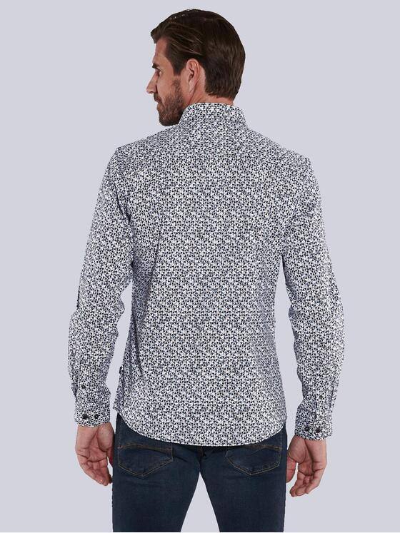 engbers Herren Langarm-Hemd gemustert Brilliantblau 36010