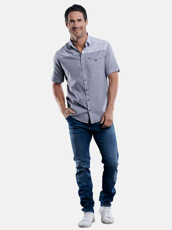 engbers Herren Hemd mit Kontrastware Saphirblau 29450