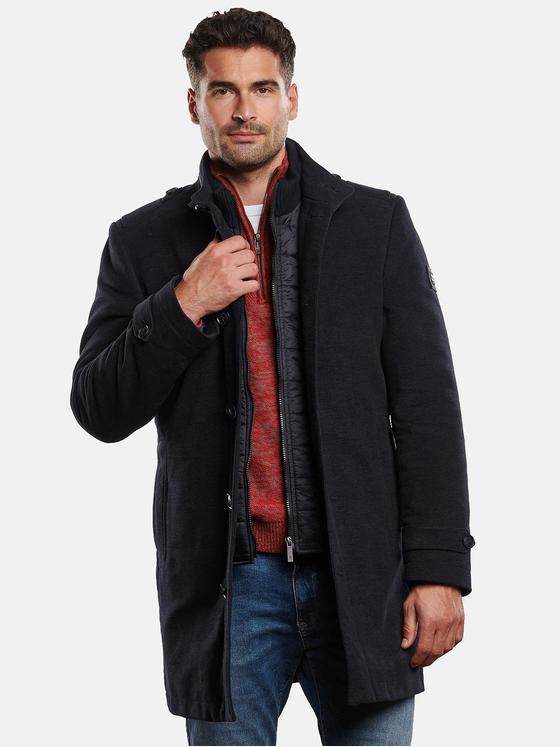engbers Herren Mantel mit heraustrennbarem Inlet Schwarz 32261