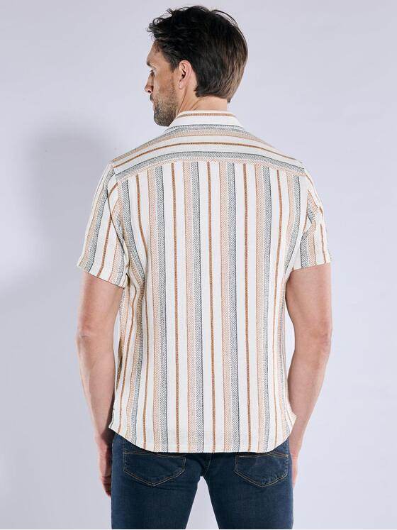 engbers Herren Kurzarm-Hemd gestreift Rostorange 38774