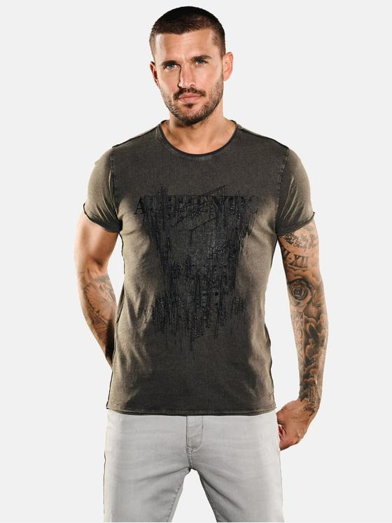 emilio adani Herren T-Shirt slim fit Braun 35348