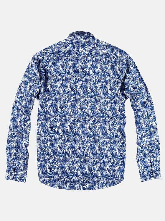 engbers Herren Hemd mit Palmenprint Saphirblau 29084