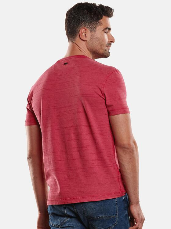 engbers Herren T-Shirt Rundhals gestreift Feuerrot 31647