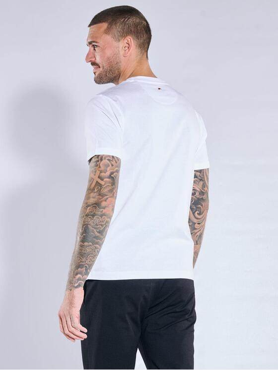 emilio adani Herren Rundhals T-Shirt Reinweiss 40072