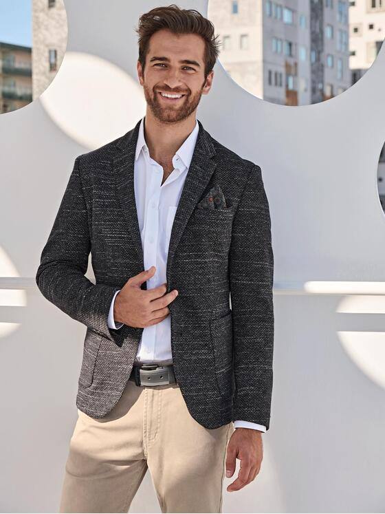 engbers Herren Sakko meliert Saphirblau 33600