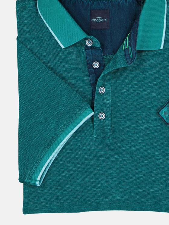 engbers Herren T-Shirt mit Polo-Kragen Türkis 36191