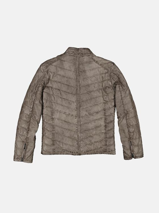 emilio adani Herren Lederjacke mit Steppung Braun 33525