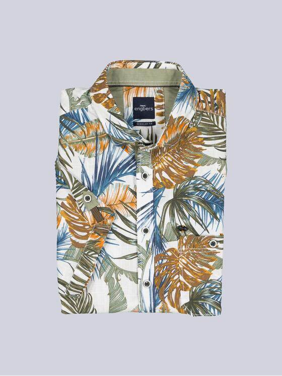 engbers Herren Kurzarm-Hemd gemustert Khaki 38776