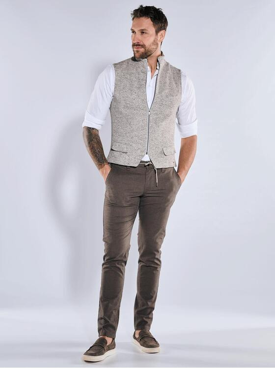 emilio adani Herren Sakko-Weste slim fit Beige 36381