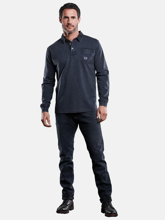 engbers Herren Poloshirt langarm Marineblau 28914