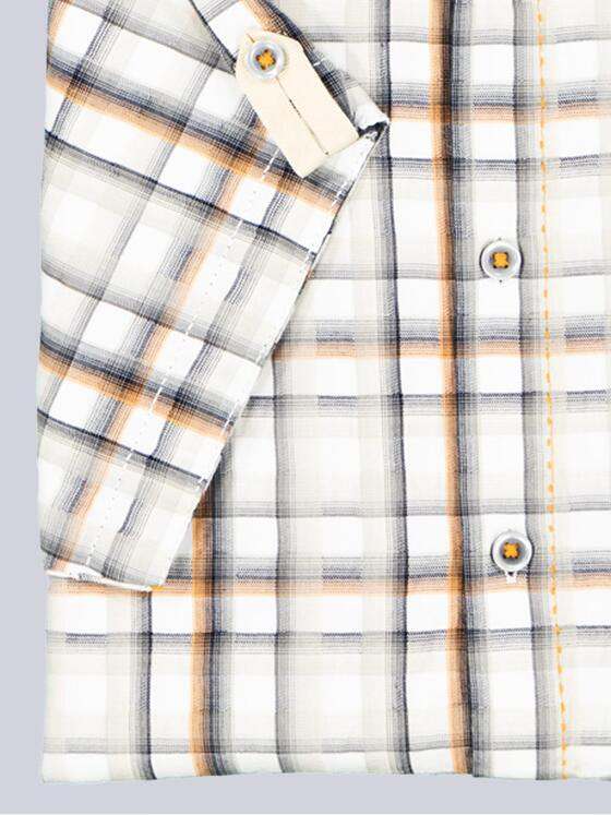 engbers Herren Kurzarm-Hemd gemustert Orange 38579