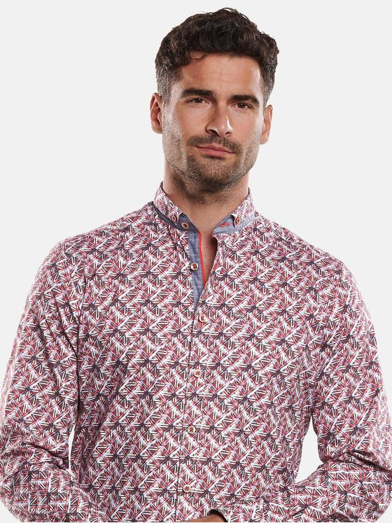 engbers Herren Langarm-Hemd gemustert Feuerrot 32435